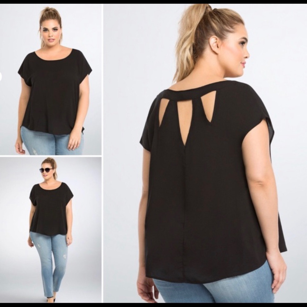 Torrid black cut out blouse plus size 0